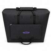 Massage Table Carry Case in heavy-duty nylon; professional portable massage table carrying bag; padded shoulder strap on massage table case; reinforced bottom of massage table carry bag; double handles on portable massage table case; internal accessory pouch inside massage table bag; 30 inch Massage Table Carry Case; 32 inch professional massage table bag; heavy-duty nylon carry case with zipper pulls