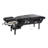 Elite stationary chiropractic table
Stationary chiropractic table with breakaway Chiropractic table with customizable drops Elite chiropractic table welded steel base 21 inch wide chiropractic treatment table