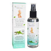 cooling and deodorizing foot spray; minty foot spray with essential oils; 100 ml peppermint tea tree eucalyptus foot spray; refreshing foot-care spray for gym bags; deodorizing foot spray for active days; compact foot spray for travel