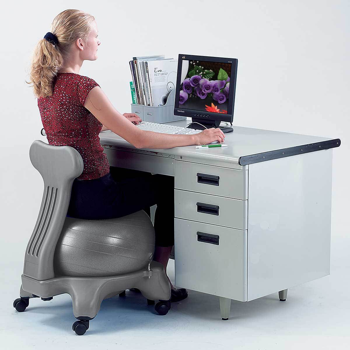 I have lower back pain. Should I seat on a stability ball at the office?