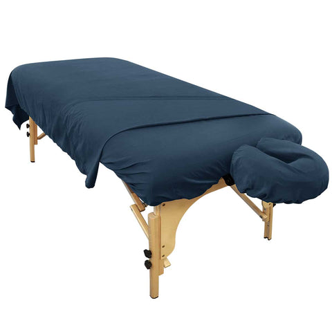 Blue Cotton/ Polyester Massage Table Sheets