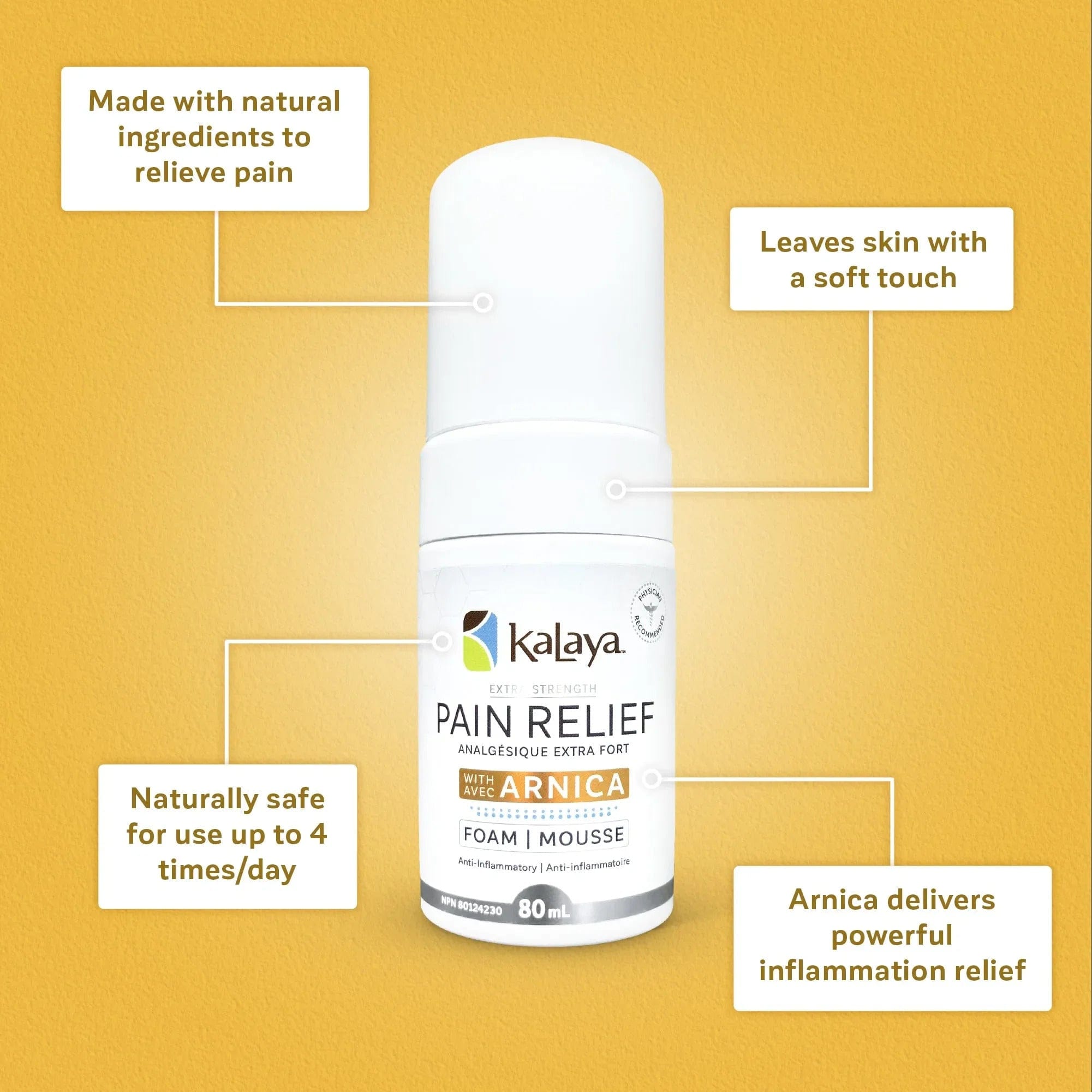 KaLaya Extra Strength Pain Relief Foam with Arnica 80ml