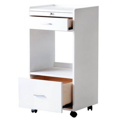 Earthlite Element spa trolley with White Ash finish and two supply drawers
