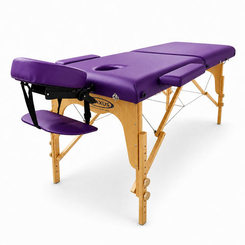 Relaxus Prolite purple portable massage table package Relaxus Prolite portable massage table with face cradle purple folding massage table with beech wood frame Portable massage table package with armrests and carrying bag Relaxus Prolite massage table with microfiber sheet set Purple massage table with high-density foam Portable massage table package for students and mobile therapists Relaxus Prolite massage table with carrying case and linens