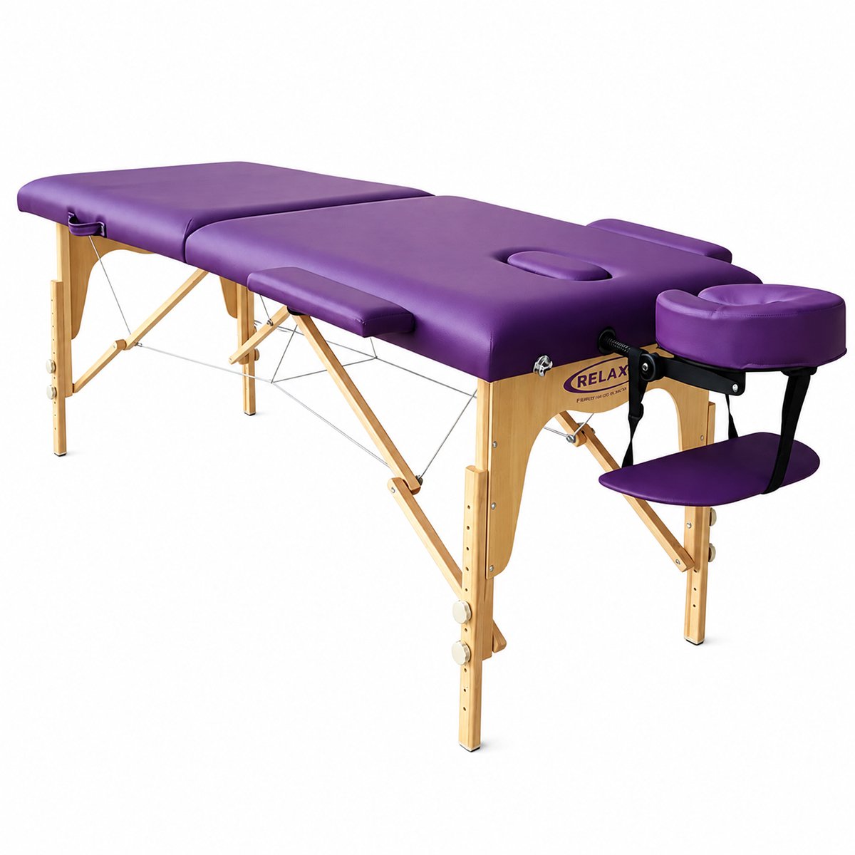 Relaxus Prolite purple portable massage table package Relaxus Prolite portable massage table with face cradle purple folding massage table with beech wood frame Portable massage table package with armrests and carrying bag Relaxus Prolite massage table with microfiber sheet set Purple massage table with high-density foam Portable massage table package for students and mobile therapists Relaxus Prolite massage 