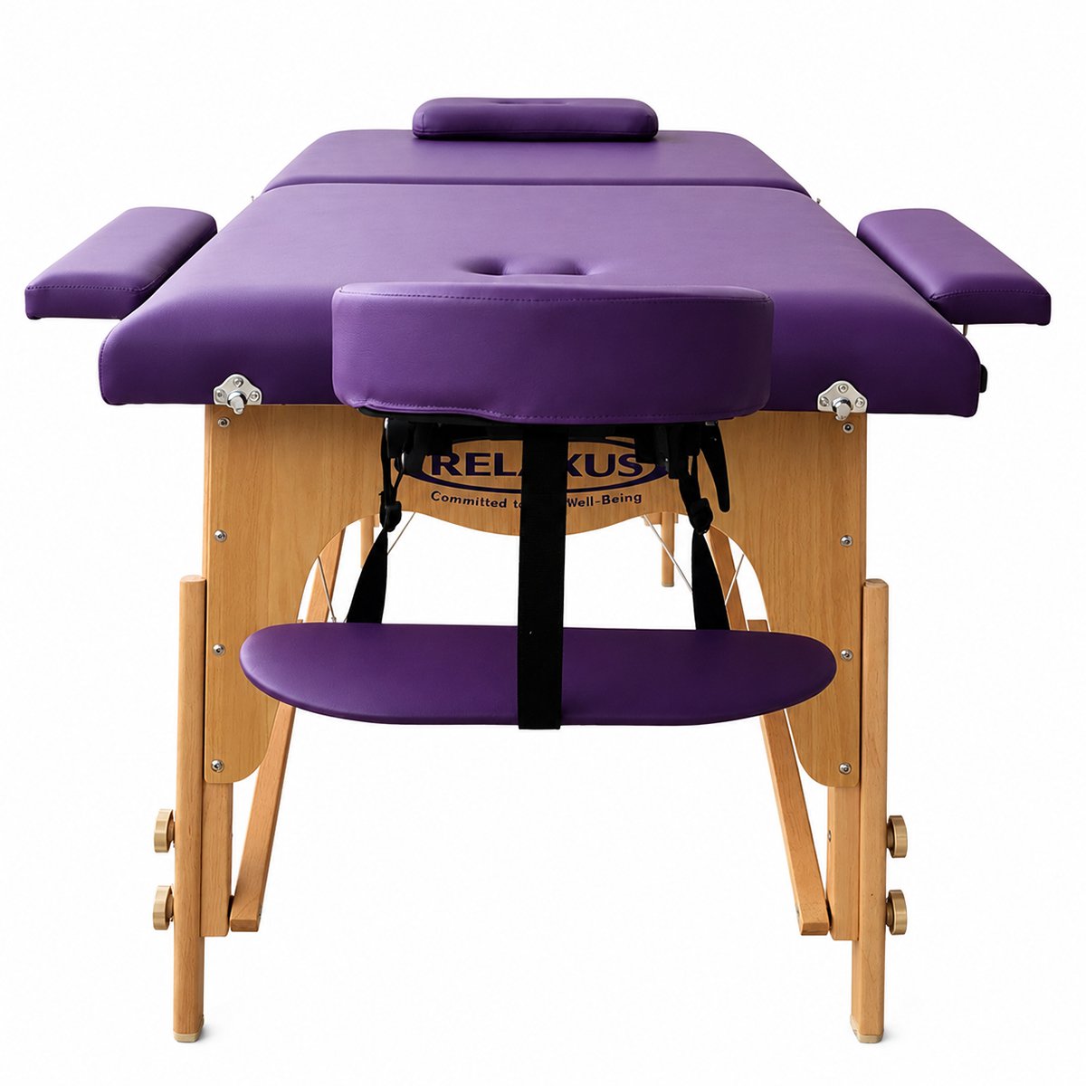 Relaxus Prolite purple portable massage table package Relaxus Prolite portable massage table with face cradle purple folding massage table with beech wood frame Portable massage table package with armrests and carrying bag Relaxus Prolite massage table with microfiber sheet set Purple massage table with high-density foam Portable massage table package for students and mobile therapists Relaxus Prolite massage 