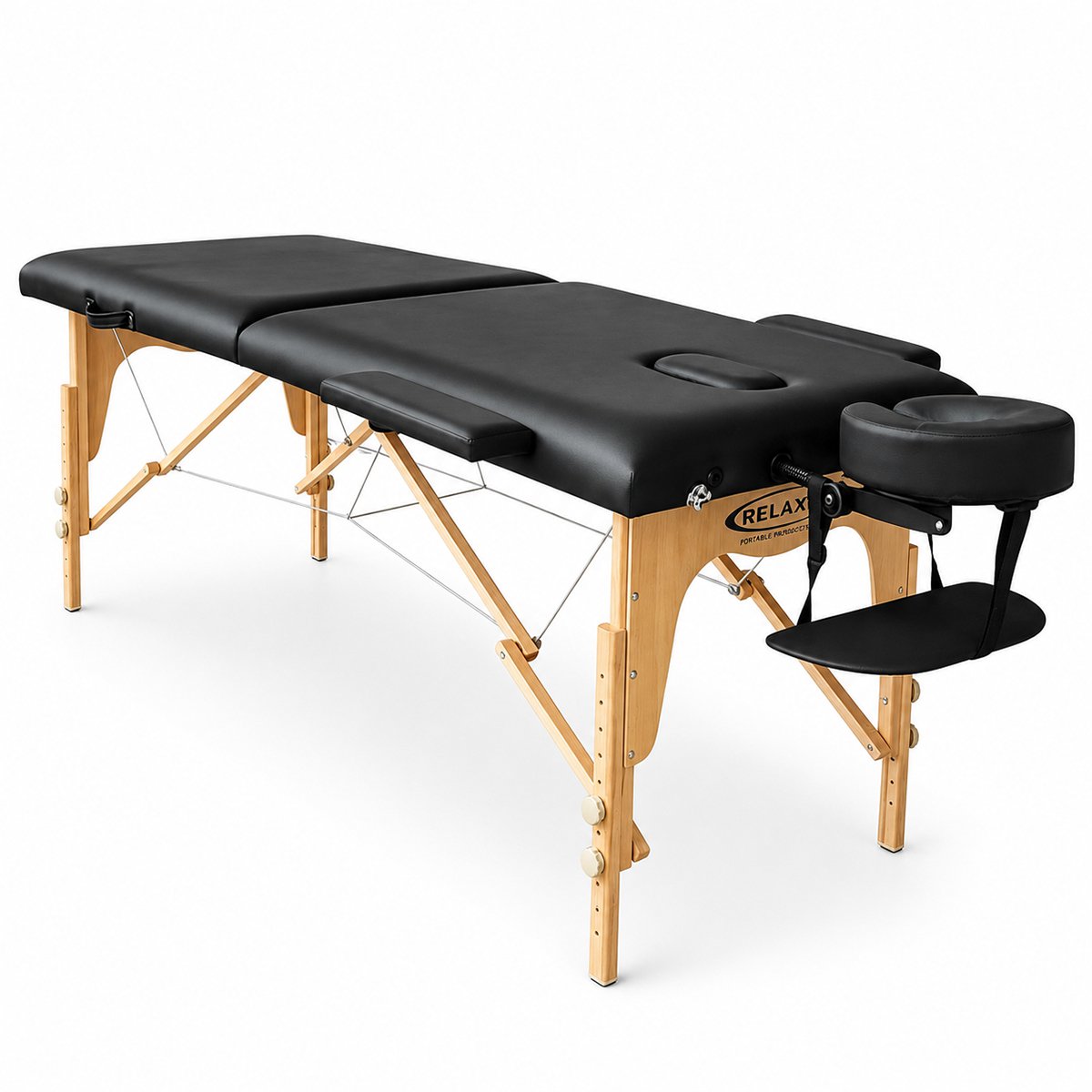 Relaxus Prolite black portable massage table package Relaxus Prolite portable massage table with face cradle
Black folding massage table with beech wood frame Portable massage table package with armrests and carrying bag Relaxus Prolite massage table with microfiber sheet set
Black massage table with high-density foam Portable massage table package for students and mobile therapists
Relaxus Prolite massage table with carrying case and linens