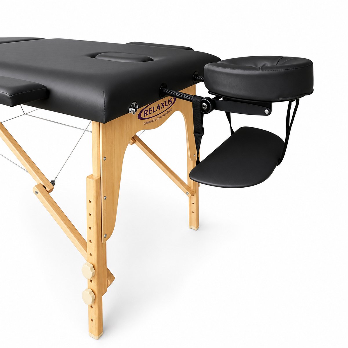 Relaxus Prolite black portable massage table package Relaxus Prolite portable massage table with face cradle
Black folding massage table with beech wood frame Portable massage table package with armrests and carrying bag Relaxus Prolite massage table with microfiber sheet set
Black massage table with high-density foam Portable massage table package for students and mobile therapists
Relaxus Prolite massage table with carrying case and linens