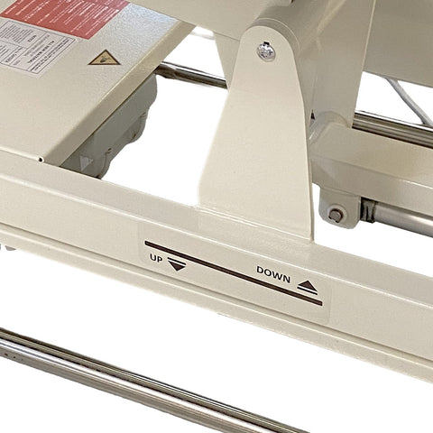 Relaxus Apollo Multi-Flex 3-section electric treatment table Electric treatment table with pneumatic assist
Clinical treatment table with face cradle and arm rests Heavy-duty electric physio treatment table
Relaxus Apollo treatment table side view Multidisciplinary clinic electric treatment table