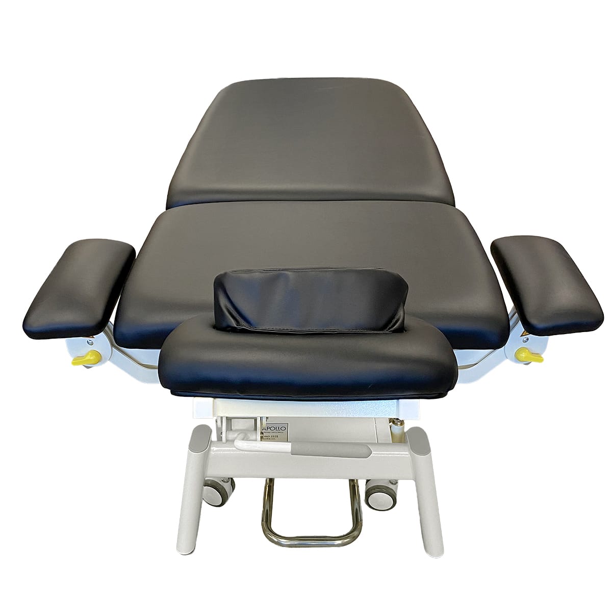 Relaxus Apollo Multi-Flex 3-section electric treatment table Electric treatment table with pneumatic assist
Clinical treatment table with face cradle and arm rests Heavy-duty electric physio treatment table
Relaxus Apollo treatment table side view Multidisciplinary clinic electric treatment table