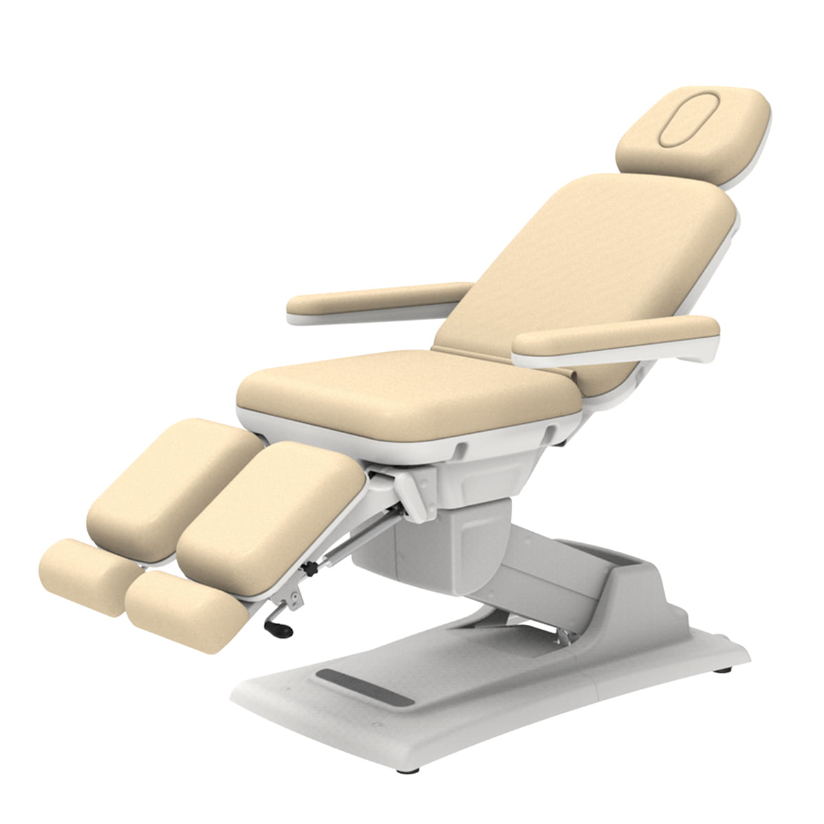 Apollo Electric Facial Chair; adjustable electric facial chair for spas; Apollo treatment chair with PU leather; electric spa chair with removable armrests; facial chair with adjustable backrest and legrest; Apollo chair with 440 lb capacity; electric treatment chair for beauty professionals; Apollo facial chair with detachable headrest