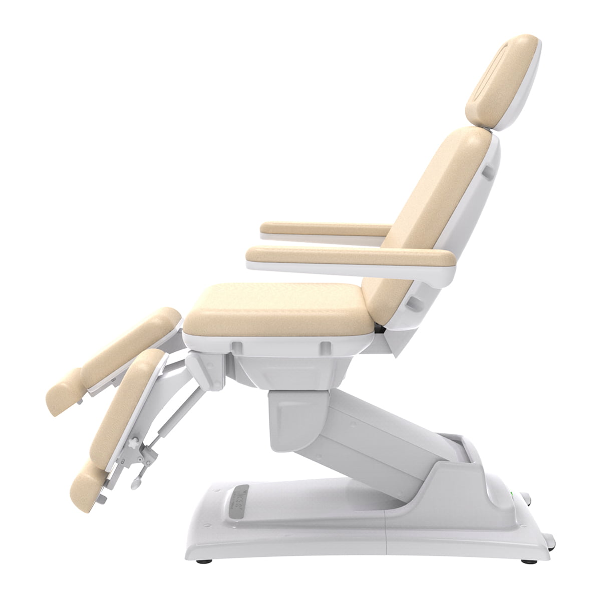 Apollo Electric Facial Chair; adjustable electric facial chair for spas; Apollo treatment chair with PU leather; electric spa chair with removable armrests; facial chair with adjustable backrest and legrest; Apollo chair with 440 lb capacity; electric treatment chair for beauty professionals; Apollo facial chair with detachable headrest