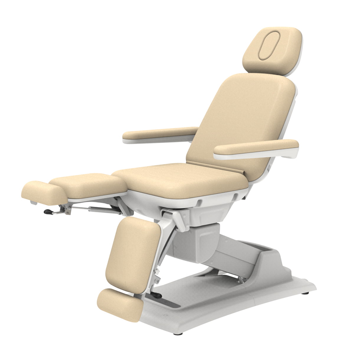 Apollo Electric Facial Chair; adjustable electric facial chair for spas; Apollo treatment chair with PU leather; electric spa chair with removable armrests; facial chair with adjustable backrest and legrest; Apollo chair with 440 lb capacity; electric treatment chair for beauty professionals; Apollo facial chair with detachable headrest