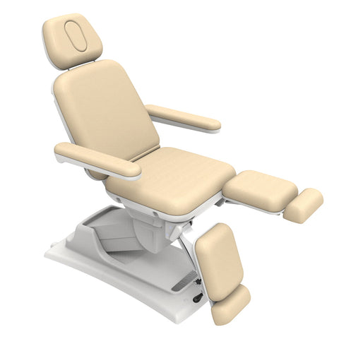 Apollo Electric Facial Chair; adjustable electric facial chair for spas; Apollo treatment chair with PU leather; electric spa chair with removable armrests; facial chair with adjustable backrest and legrest; Apollo chair with 440 lb capacity; electric treatment chair for beauty professionals; Apollo facial chair with detachable headrest