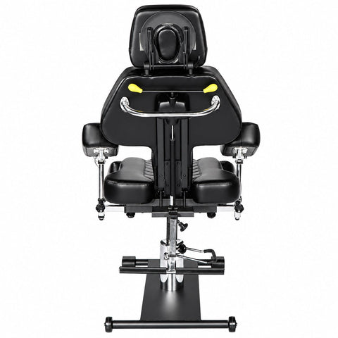 Relaxus Pneumatic Tattoo Bed and Chair Professional hydraulic tattoo chair Adjustable tattoo bed with pneumatic backrest Tattoo chair with adjustable armrests and leg rest
Relaxus tattoo bed with face cradle
Professional tattoo chair with 4-inch upholstery Hydraulic tattoo bed with powder-coated steel frame
Tattoo chair in Pearl Black eco leather
Tattoo bed with adjustable backrest and leg rest Professional tattoo studio chair