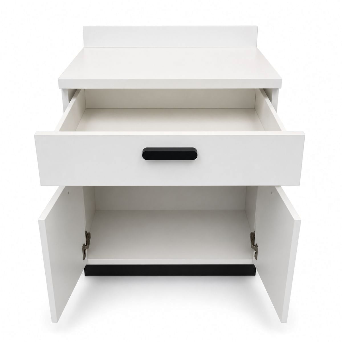 Clinic 2-drawer medical storage cabinet; grey clinic cabinet with soft-close drawers; freestanding treatment room storage cabinet; medical-grade laminate storage cabinet; clinic supply cabinet with seamless countertop; compact wellness centre storage unit