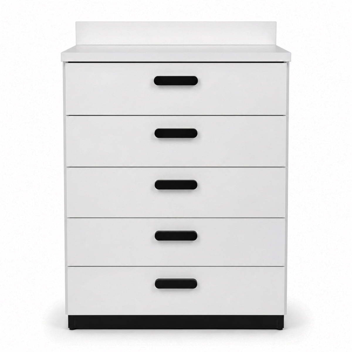 Clinic 5-drawer medical storage cabinet; grey clinic cabinet with soft-close drawers; freestanding treatment room storage cabinet; medical-grade laminate storage cabinet; clinic supply cabinet with seamless countertop; compact wellness centre storage unit