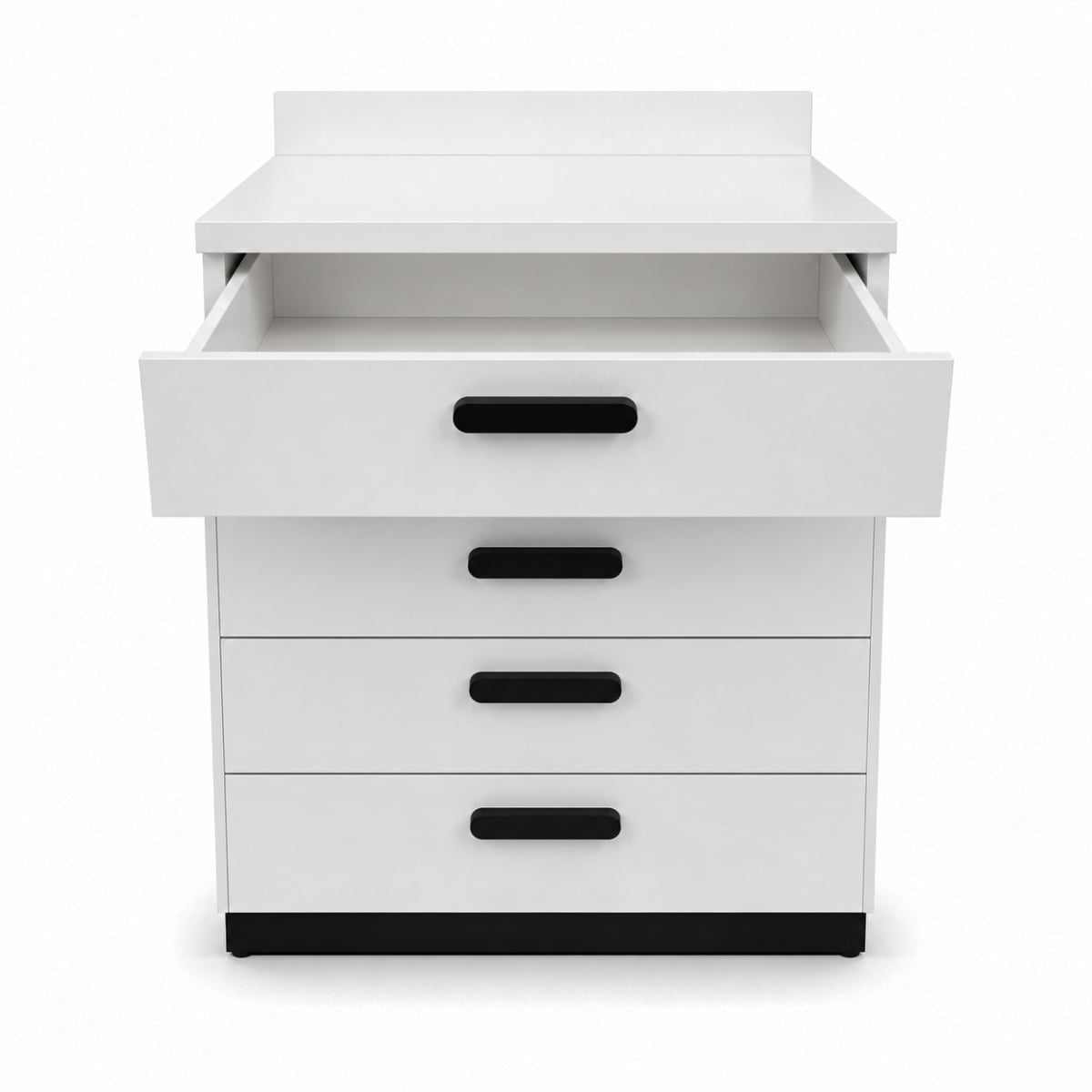 Clinic 5-drawer medical storage cabinet; grey clinic cabinet with soft-close drawers; freestanding treatment room storage cabinet; medical-grade laminate storage cabinet; clinic supply cabinet with seamless countertop; compact wellness centre storage unit