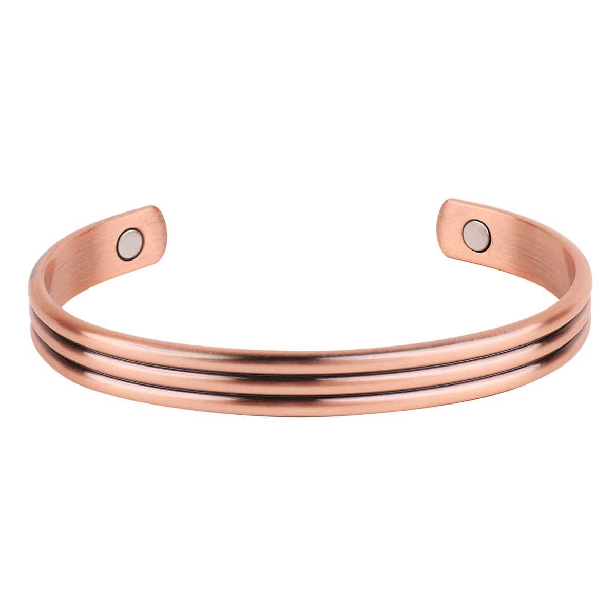 Classic Lines Magnetic Copper Bangle Bracelet