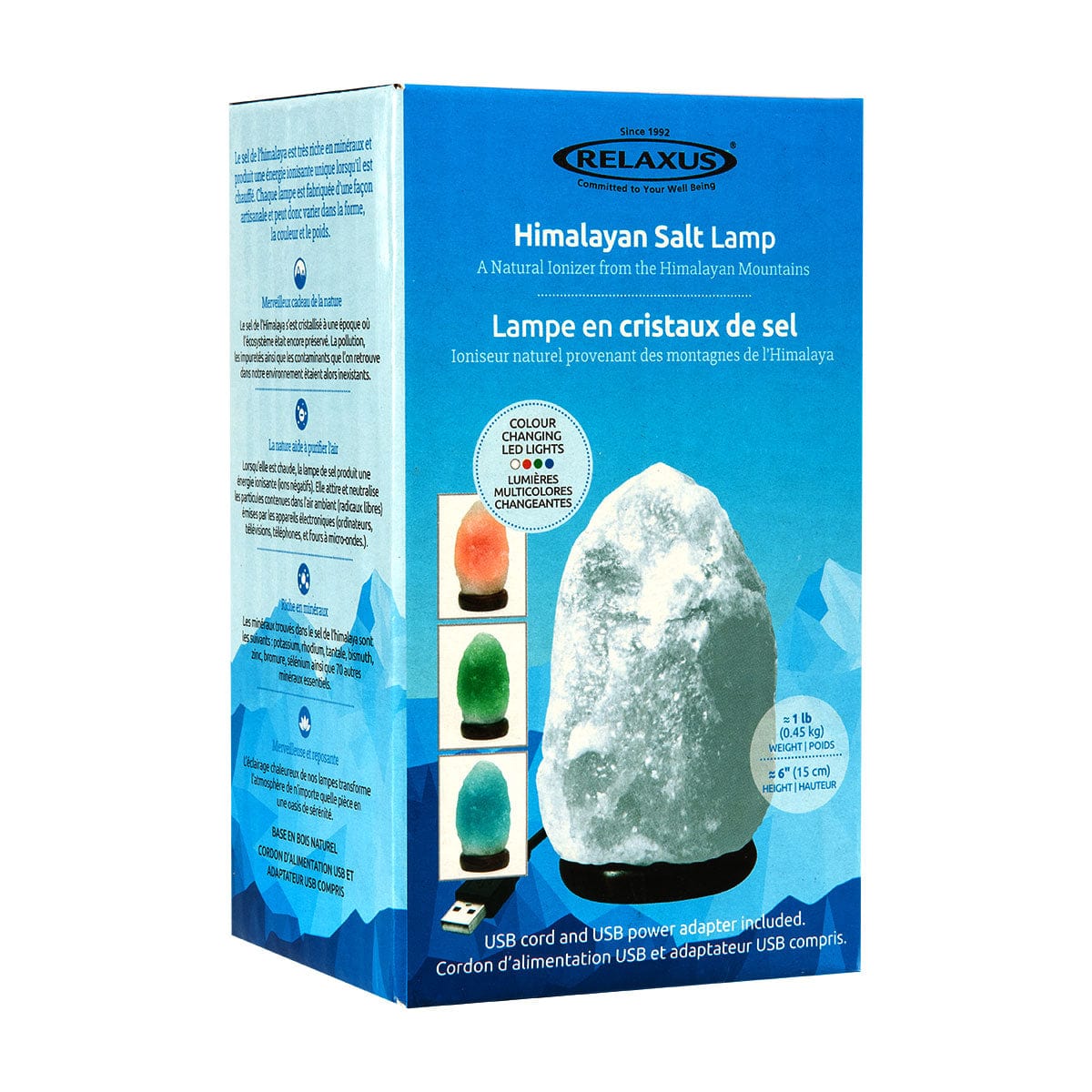 White Himalayan Salt Lamp With USB