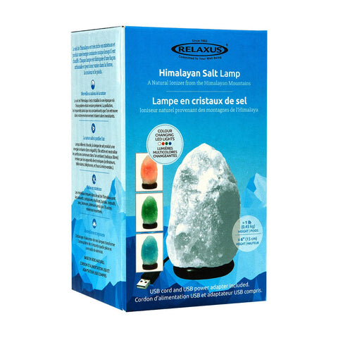 White Himalayan Salt Lamp With USB