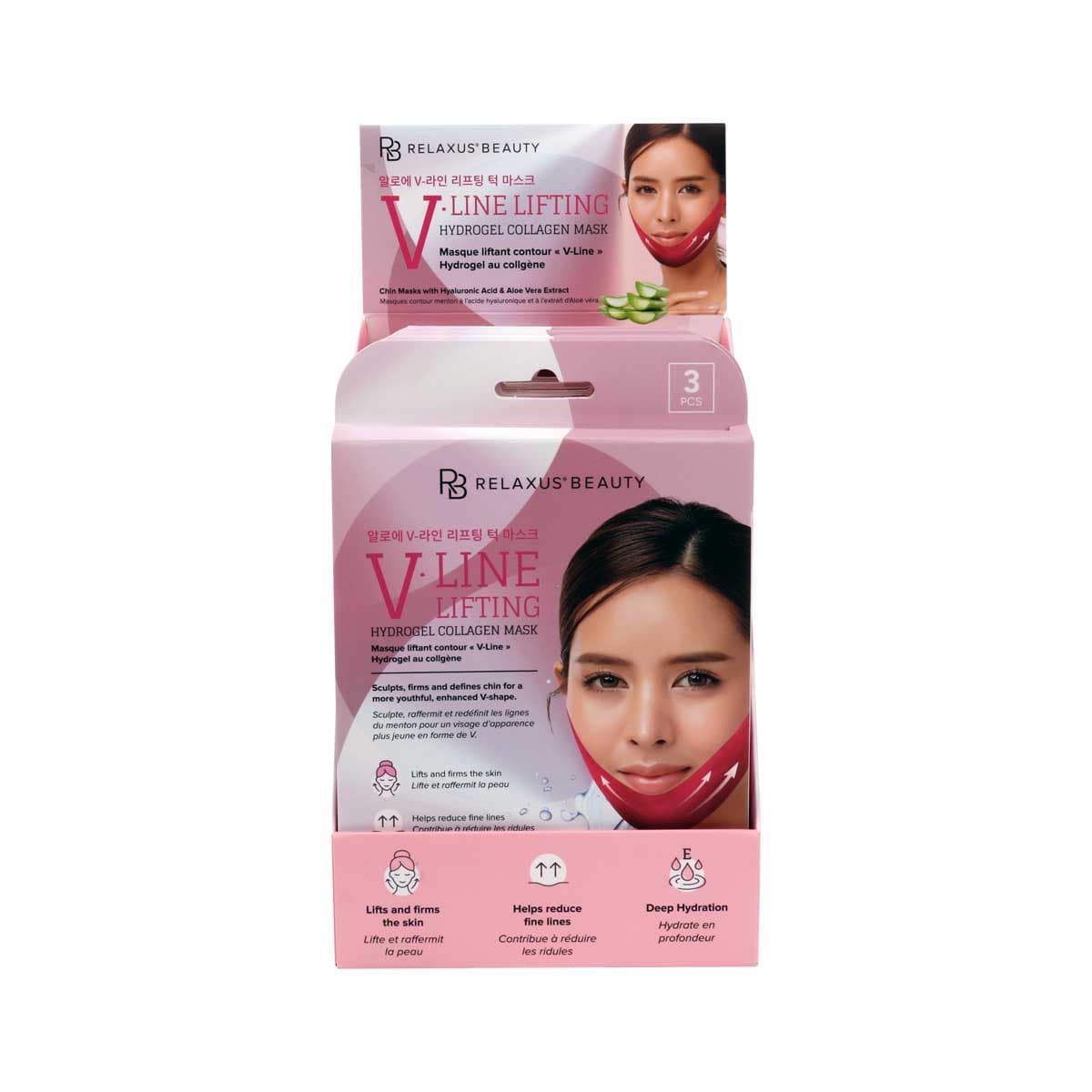 V-Line Hydrogel Collagen Lifting Mask (3-Pack) Displayer of 12