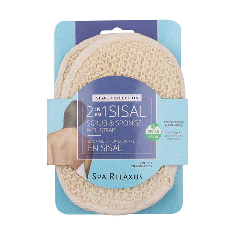 2-in-1 Sisal & Bamboo Scrub & Sponge (2-piece Set)