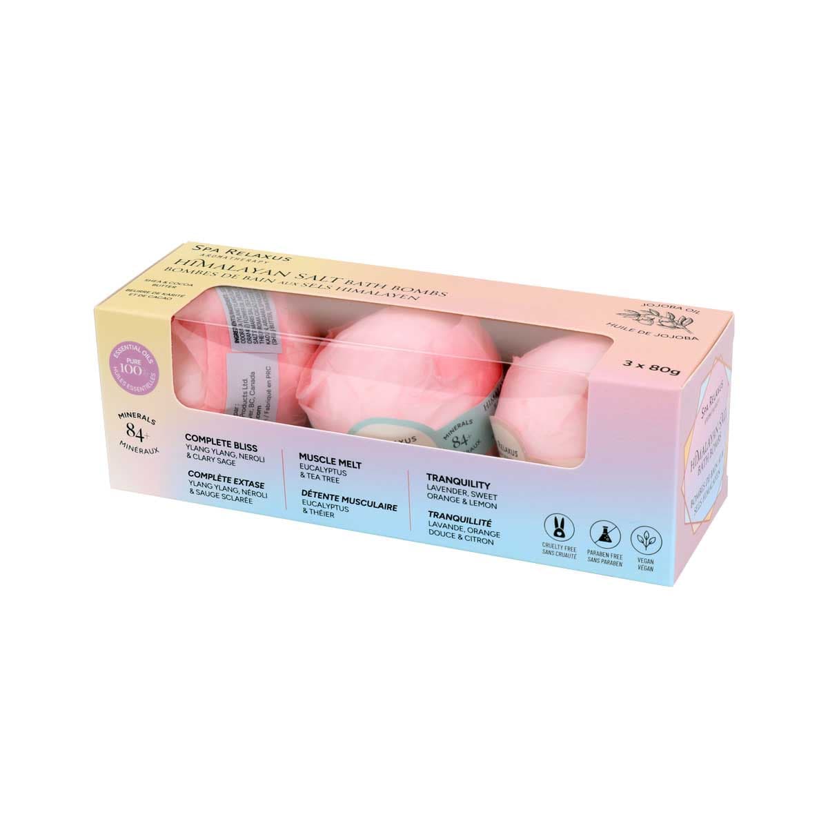 Himalayan Salt Bath Bombs 3 Piece Gift Set  (3 x 80 g) - Displayer of 8