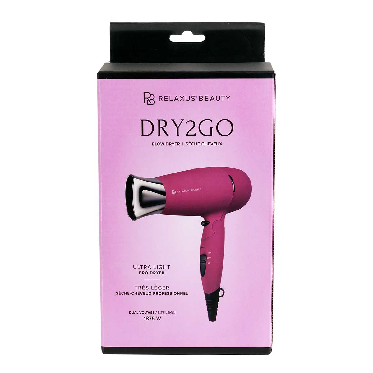 544432 RB Dry2Go Blow Dryer Viva Magenta Packaging