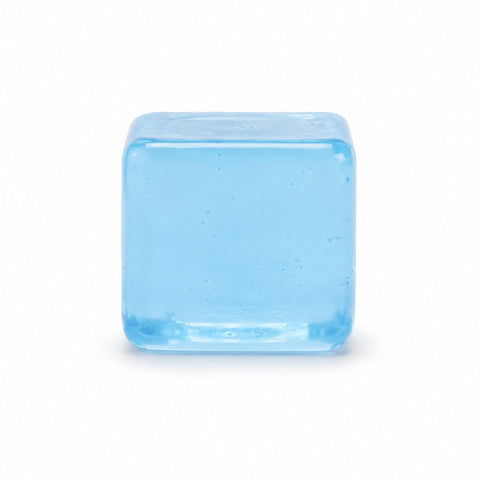 Mega Chill Sensory Cube Toy; blue sensory squeeze cube; anti-stress squeeze cube toy; 8 cm tactile fidget cube; Mega Chill cube for desk fidgeting; sensory squeeze cube for grip play