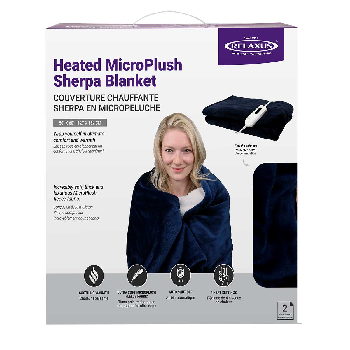 Sherpa Throw Heated Electric Blanket