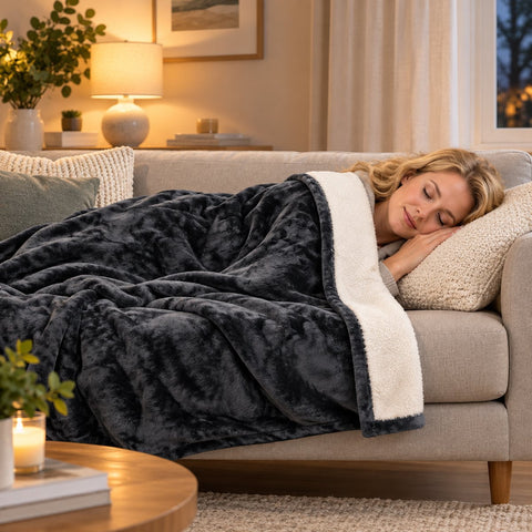 Sherpa heated electric throw blanket
50 x 60 inch MicroPlush heated blanket Heated throw blanket with detachable controller Electric blanket with four heat settings MicroPlush heated throw on sofa Heated blanket with 4-hour auto shut-off Machine-washable electric throw blanket
Sherpa-style heated throw with controller
