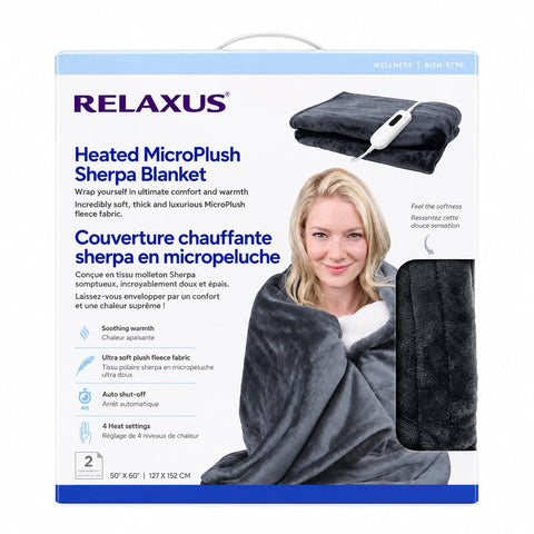 Sherpa heated electric throw blanket
50 x 60 inch MicroPlush heated blanket Heated throw blanket with detachable controller Electric blanket with four heat settings MicroPlush heated throw on sofa Heated blanket with 4-hour auto shut-off Machine-washable electric throw blanket
Sherpa-style heated throw with controller
