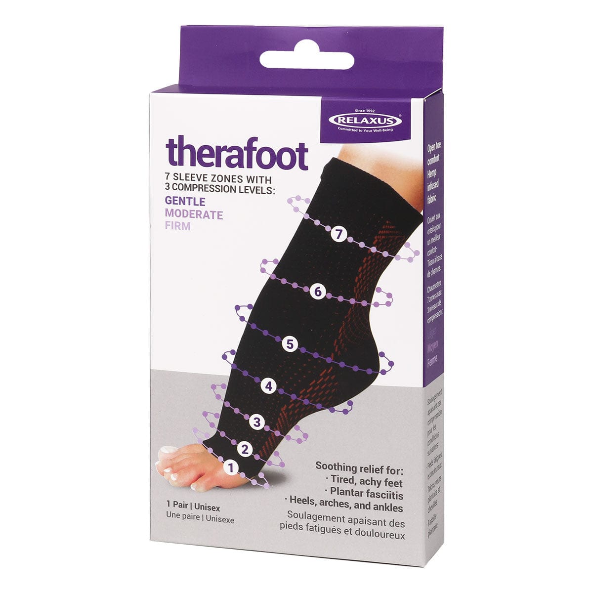 Therafoot Hemp Compression Foot Sleeves