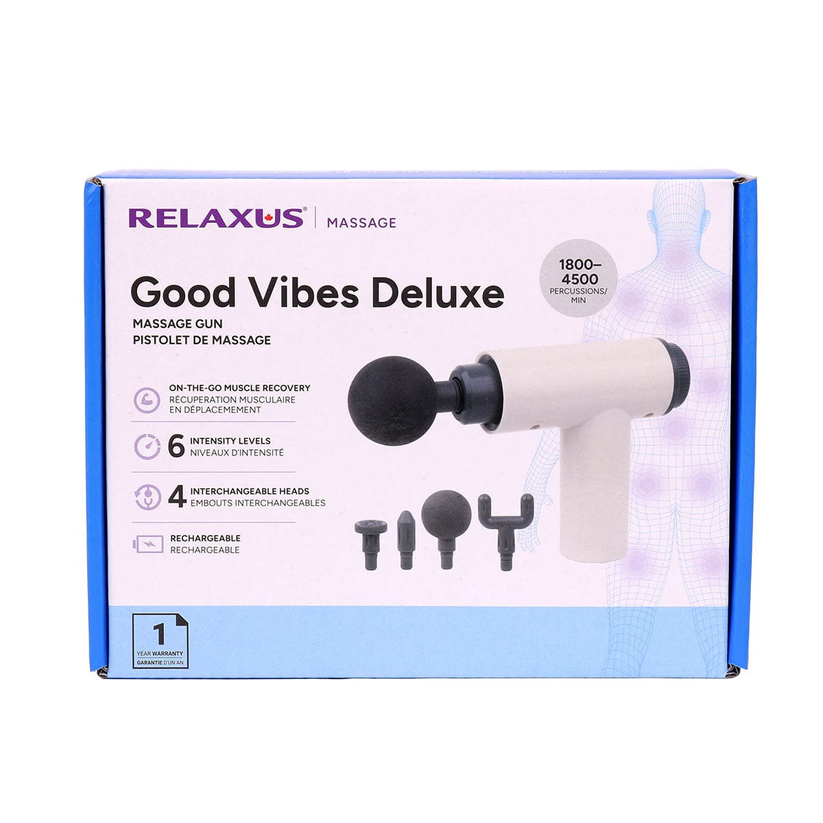 Good Vibes Deluxe White Massage Gun