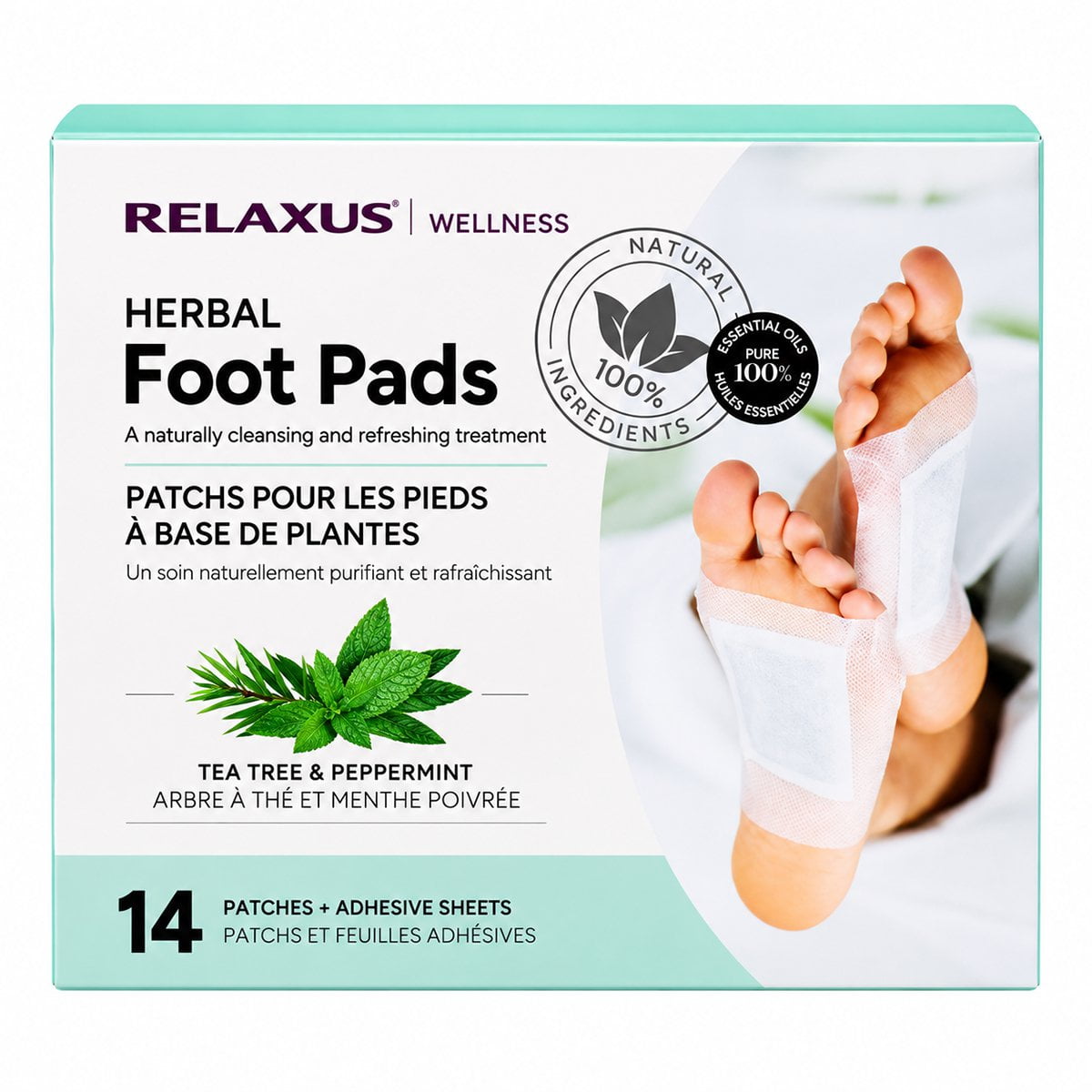 Tea Tree and Peppermint Herbal Foot Pads 14-patch herbal foot pad set with adhesive sheets Overnight tea tree and peppermint foot patches Herbal foot pads with bamboo vinegar and tourmaline Tea tree peppermint foot pad applied to sole Botanical overnight foot patch set Herbal foot pads with peppermint and tea tree oils
Seven-night herbal foot-care patch set