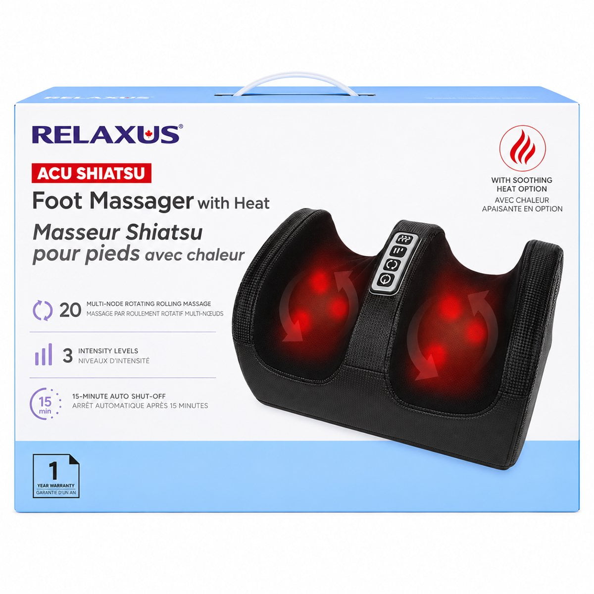 Acu Shiatsu Electric Foot Massager with Heat