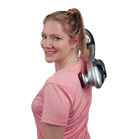 Thermo Pro 2-in-1 heated handheld massager; handheld massager with detachable palm attachment; adjustable intensity heated body massager; Thermo Pro massager with 3 massage heads; ergonomic handheld back and shoulder massager; heated handheld massager for home use