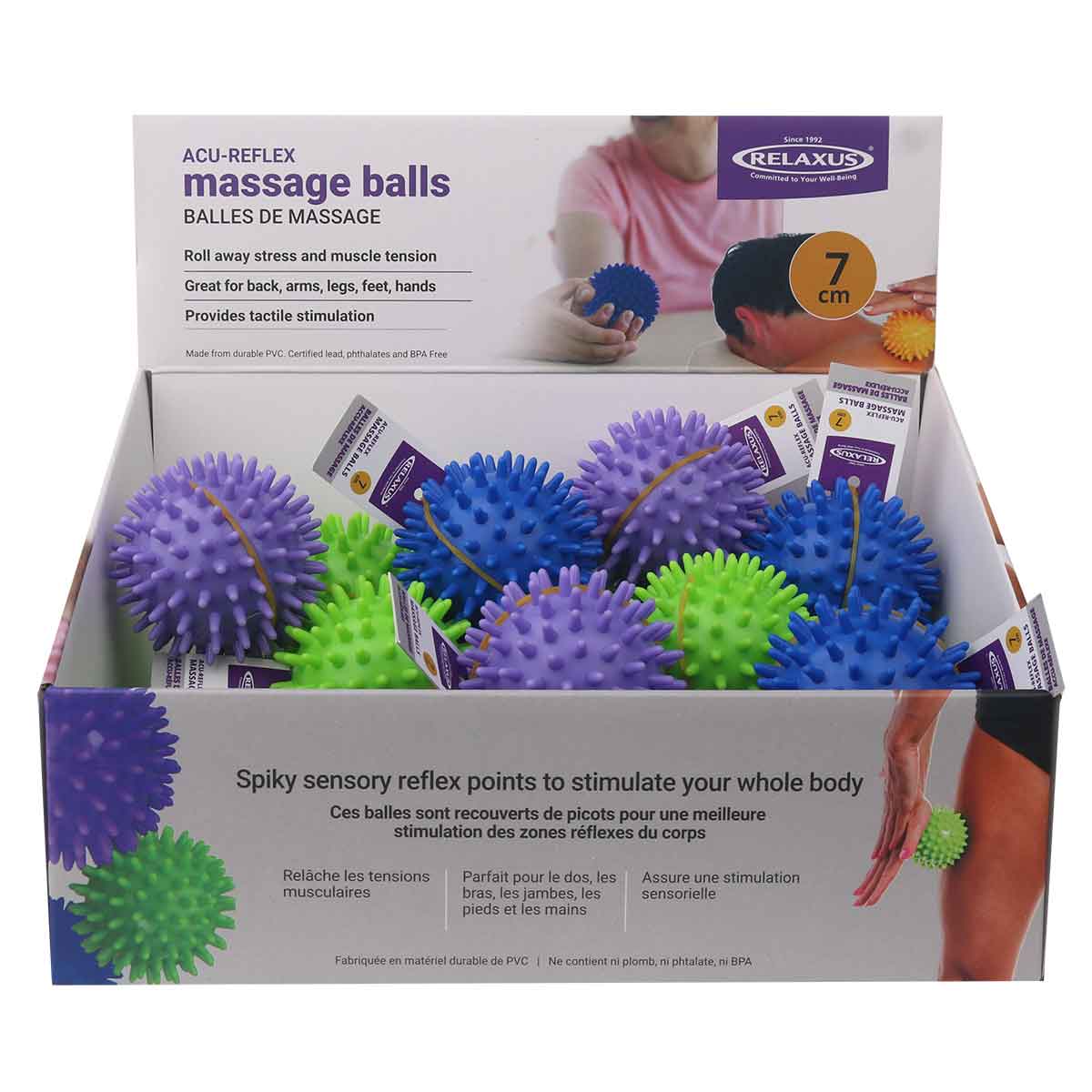 Spiky Massage Balls Displayers of 12