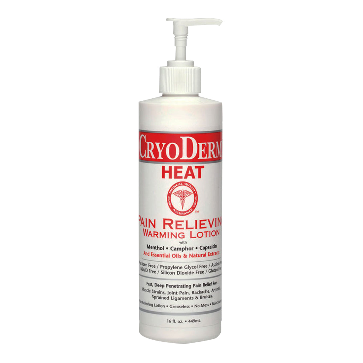 CryoDerm Heat Pain Relieving Warming Lotion 16 Oz Lotion