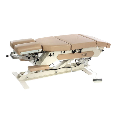Elite hybrid adjusting chiropractic table
Electric elevation chiropractic table with hybrid conversion Hybrid chiropractic table with drops 21 inch chiropractic treatment table Chiropractic table with cordless elevation option