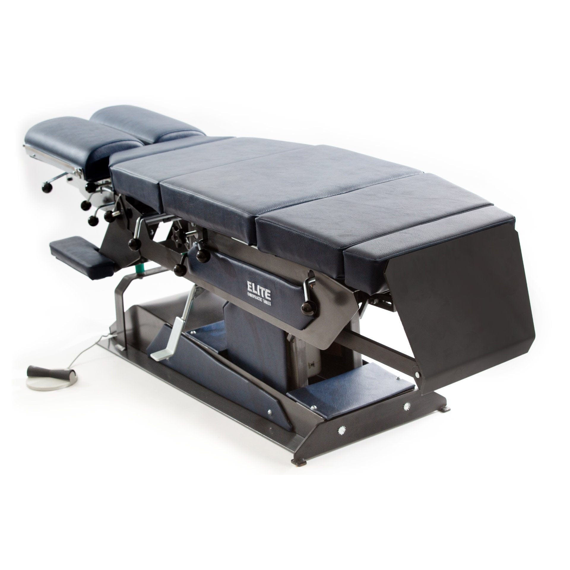 Elite E4 high low chiropractic table
High low chiropractic table with footswitch Elite E4 cordless battery upgrade Chiropractic table with breakaway drop Elite E4 welded steel 