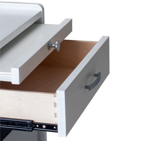 Earthlite Element spa trolley with White Ash finish and two supply drawers