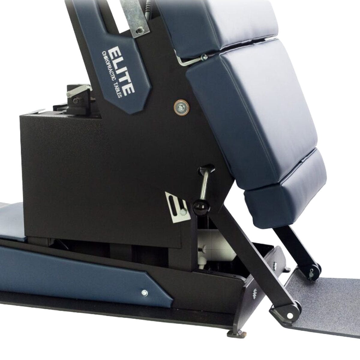 Elite E5 high low chiropractic table
Motorized elevation chiropractic table
Elite E5 multi-directional headpiece
Chiropractic table with pelvic drop
Elite E5 powder coated steel base
