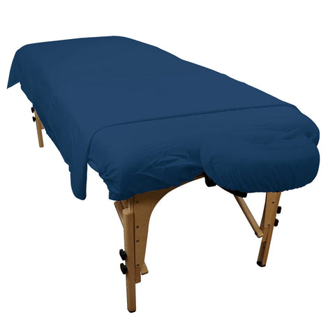 Blue Cotton Flannel Massage Table Sheets