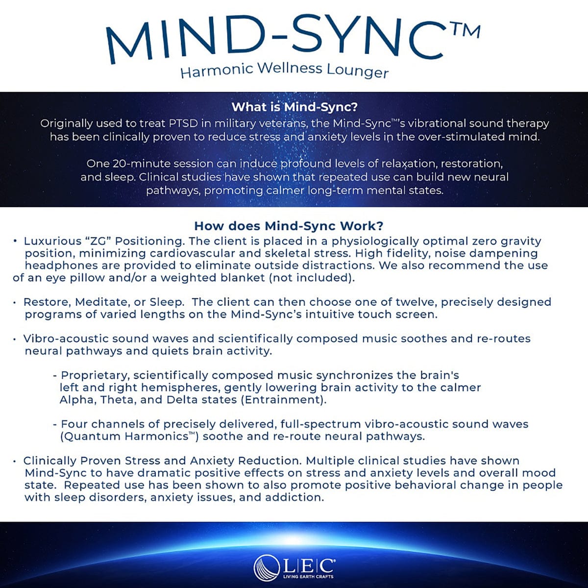 Living Earth Crafts Mind-Sync 2.0™ Harmonic Wellness Lounger
