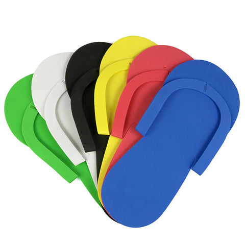 Pedicure Slippers Foam Multi colour Pack of 12 pairs