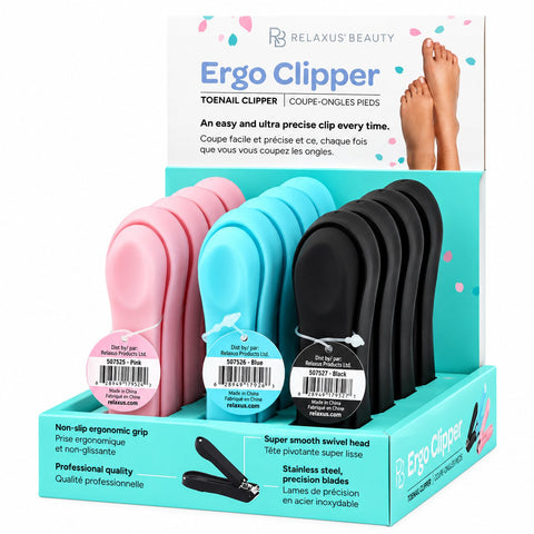 Ergo fingernail and toenail clippers
Stainless steel Ergo nail clippers Ergonomic nail clippers with swivel head Nail clippers with non-slip grip Stainless steel precision nail clippers Pink Ergo nail clipper Blue Ergo nail clipper Black Ergo nail clipper Swivel head fingernail and toenail clipper