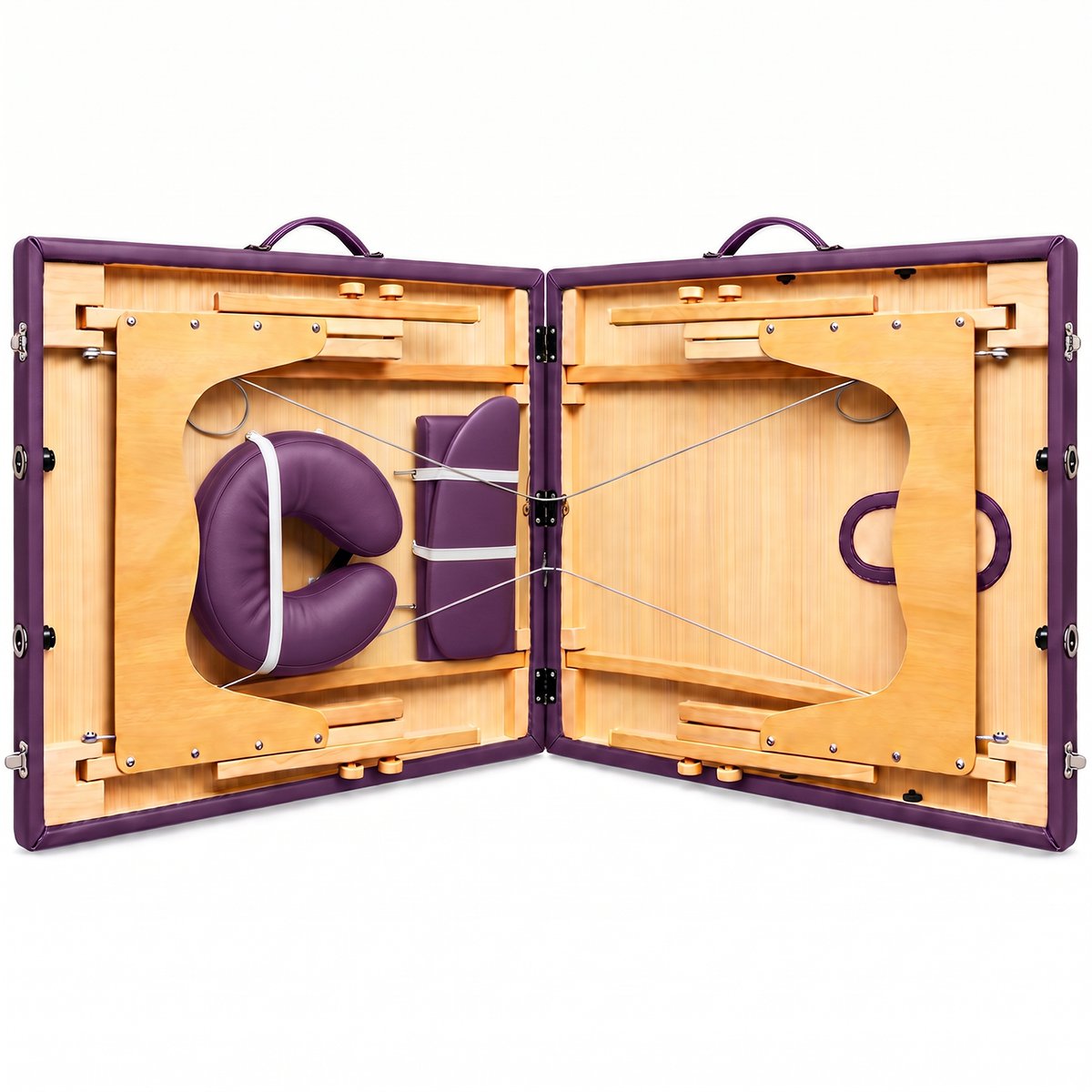 Relaxus Prolite purple portable massage table package Relaxus Prolite portable massage table with face cradle purple folding massage table with beech wood frame Portable massage table package with armrests and carrying bag Relaxus Prolite massage table with microfiber sheet set Purple massage table with high-density foam Portable massage table package for students and mobile therapists Relaxus Prolite massage 