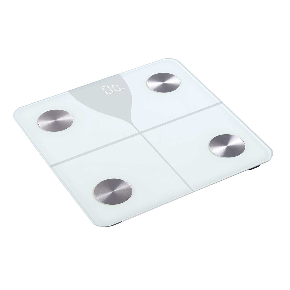 Life Balance body fat smart scale; Bluetooth body composition scale with LED display; tempered glass smart bathroom scale; smart scale with Moving Life app; digital body composition scale with multiple user profiles; Life Balance scale with 400 pound capacity